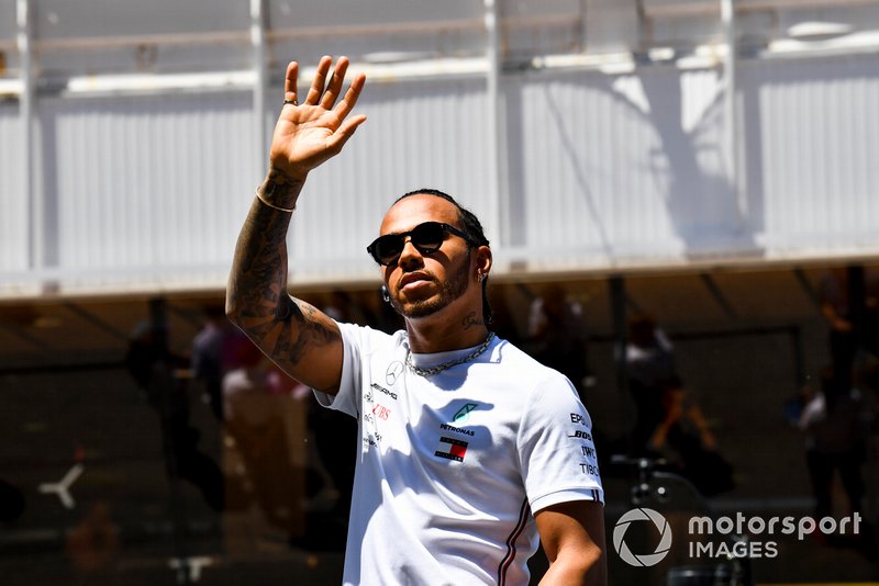 Lewis Hamilton, Mercedes AMG F1, at the drivers parade