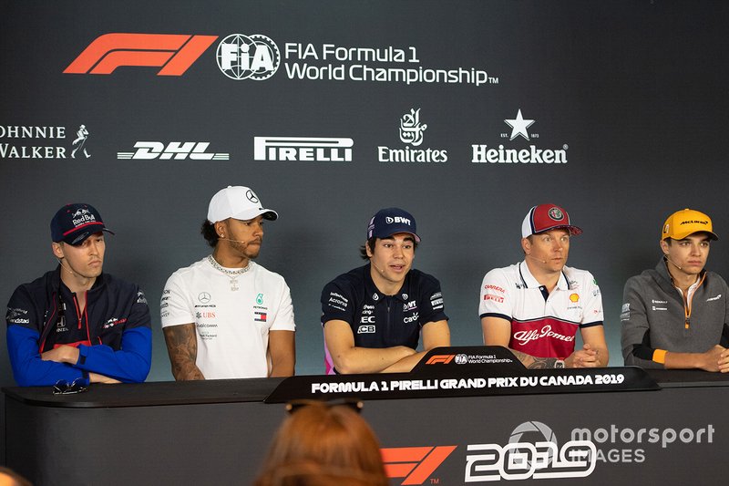 Daniil Kvyat, Toro Rosso, Lewis Hamilton, Mercedes AMG F1, Lance Stroll, Racing Point, Kimi Raikkonen, Alfa Romeo Racing et Lando Norris, McLaren