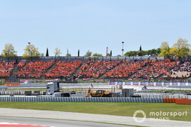 Dutch fans of Max Verstappen, Red Bull Racing, fill grandstands