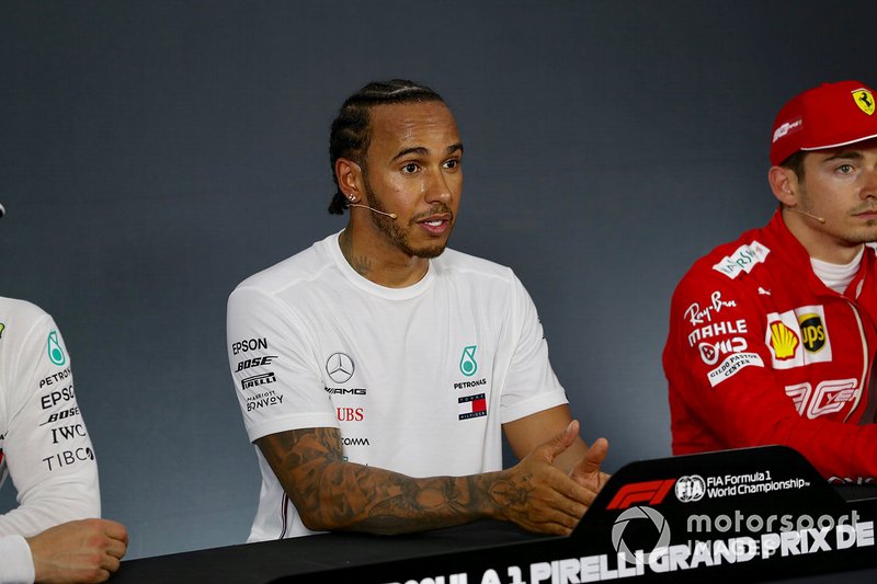Lewis Hamilton, Mercedes AMG F1, in the post Qualifying Press Conference