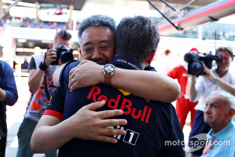 Christian Horner, Red Bull Racing Boss, Masashi Yamamoto Honda F1 Managing Director