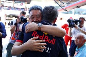 Christian Horner, Red Bull Racing teambaas, Masashi Yamamoto Honda F1 Managing Director