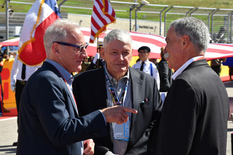 Chase Carey, Chief Executive Officer and Executive Chairman of the Formula One Group with Greg Maffei, President and CEO of Liberty Media and John Malone, Liberty Media Chairman