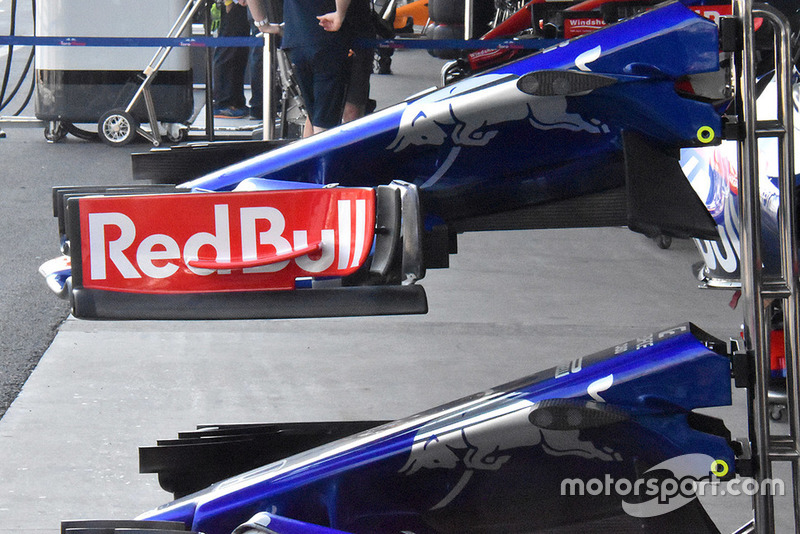 The new front wing briefly tested by Toro Rosso in the US was not raced, but it now features an additional flap at the back of the endplate.