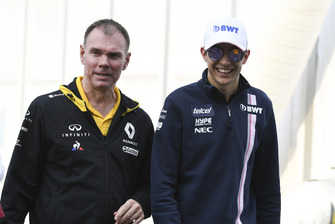 Alan Permane, Renault Sport F1 Team Race Engineer and Esteban Ocon, Racing Point Force India F1 Team