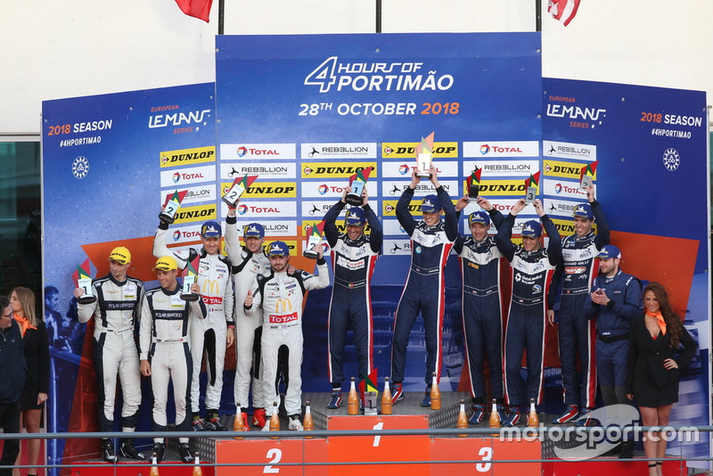 Podio: ganador de la carrera #22 United Autosports Ligier JSP217 - Gibson: Philip Hanson, Filipe Albuquerque, segundo lugar #23 Panis Barthez Competition Ligier JSP217 - Gibson: Timothé Buret, Julien Canal, Williams Stevens, tercer lugar #32 United Autosports Ligier JSP217 - Gibson: William Owen, Hugo de Sadeleer, Wayne Boyd