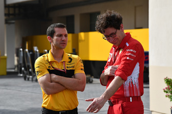 Remi Taffin, Head of Renault Sport F1 Track Operations and Mattia Binotto, Ferrari Chief Technical Officer