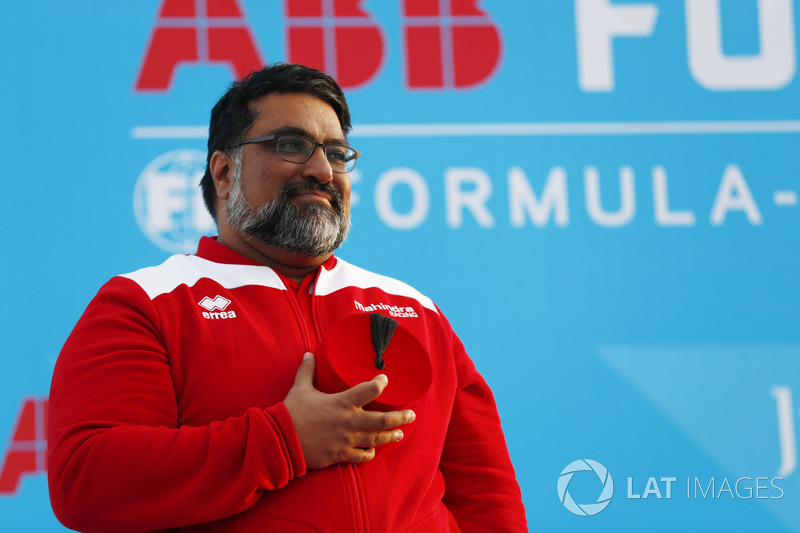 Dilbagh Gill, CEO, Team Principal, Mahindra Racing, on the podium