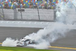 Brad Keselowski, Team Penske Ford Fusion celebrates his win