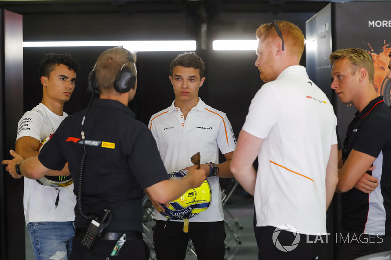Pascal Wehrlein, Mercedes DTM, and Lando Norris, McLaren