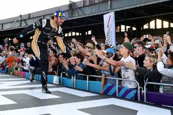 Jean-Eric Vergne, Techeetah, makes his way to the podium after securing 3rd