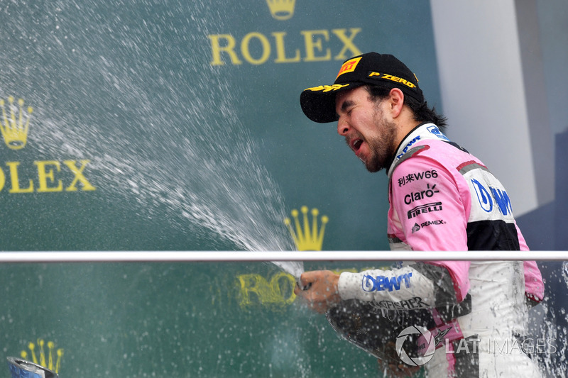Podio: tercero Sergio Perez, Force India