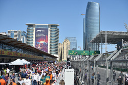 Fans in pit lane