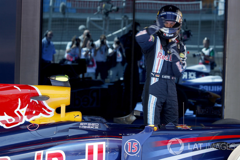 Sebastian Vettel, Red Bull Racing celebra su pole