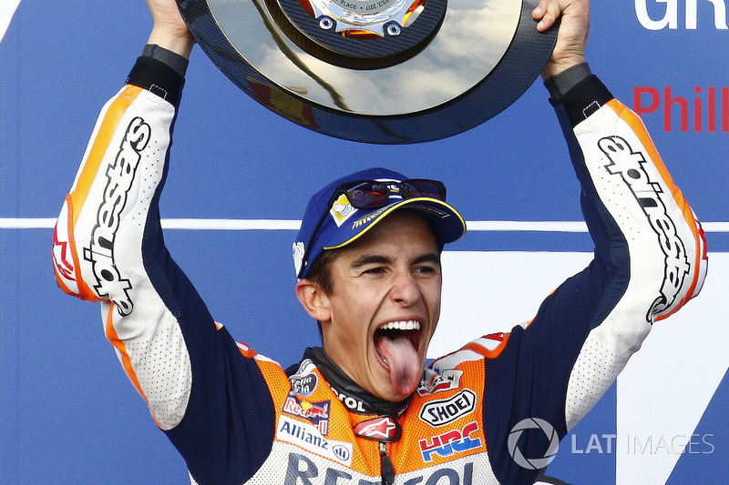 Podio: ganador de la carrera Marc Márquez, Repsol Honda Team,