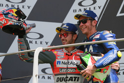 Podio: il secondo classificato Andrea Dovizioso, Ducati Team, il terzo classificato Valentino Rossi, Yamaha Factory Racing