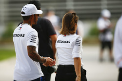 Lewis Hamilton, Mercedes AMG F1, in the paddock