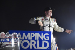 Justin Haley, GMS Racing, Chevrolet Silverado Fraternal Order Of Eagles celebrates his win