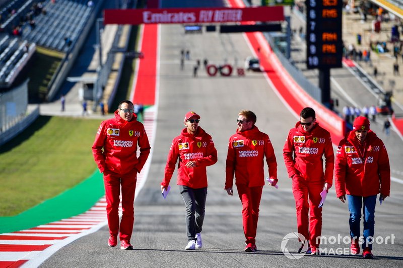 Sebastian Vettel, Ferrari, walks the track