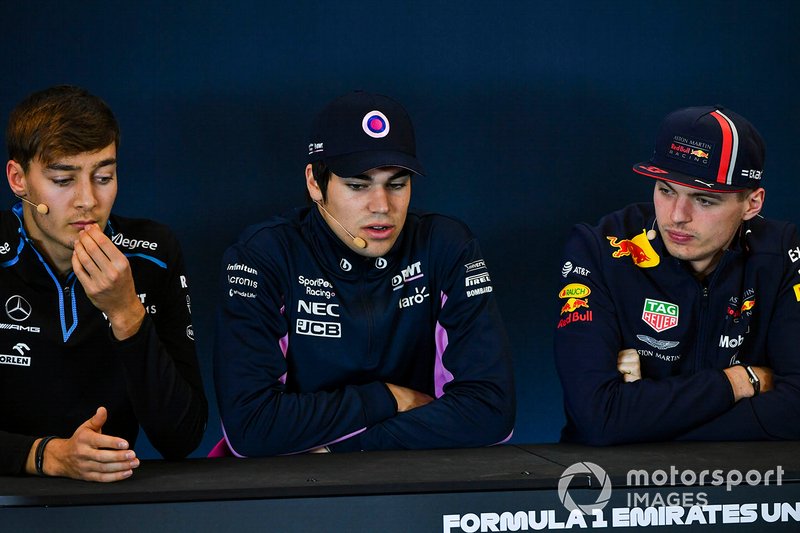 Press conference, George Russell, Williams Racing, Lance Stroll, Racing Point and Max Verstappen, Red Bull Racing