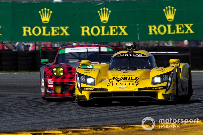 #85 JDC-Miller Motorsports Cadillac DPi, DPi: Matheus Leist, Chris Miller, Tristan Vautier, Juan Piedrahita, #9 PFAFF Motorsports Porsche 911 GT3 R, GTD: Dennis Olsen, Zacharie Robichon, Lars Kern, Patrick Pilet