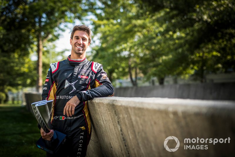 Antonio Felix da Costa, DS Techeetah, 2nd position, poses with his trophy