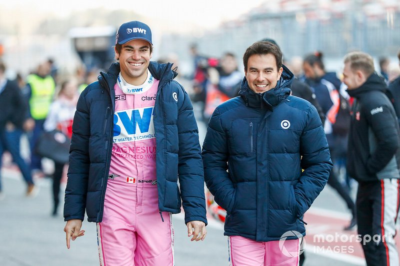 Lance Stroll, Racing Point, y Sergio Perez, Racing Point