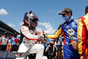 Marco Andretti, Andretti Herta with Marco & Curb-Agajanian Honda, Alexander Rossi, Andretti Autosport Honda, NTT P1 Award pole winner