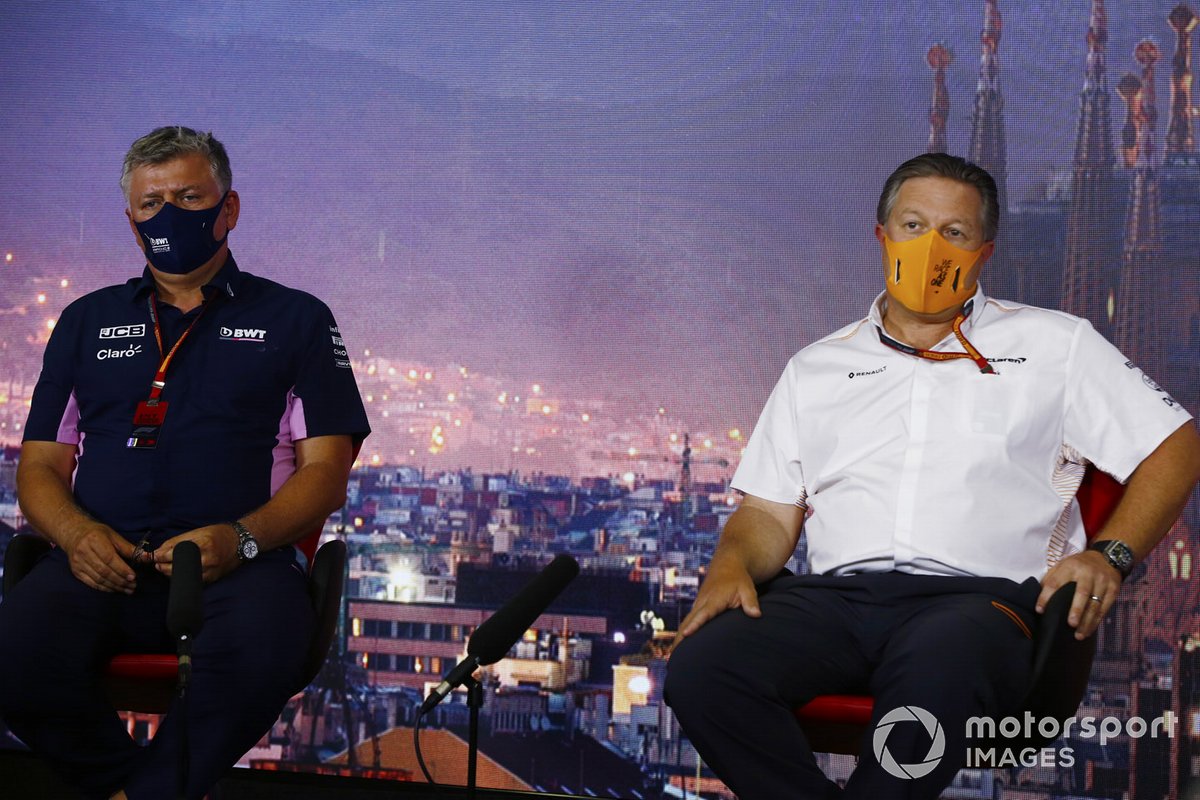 Zak Brown, Director Ejecutivo, McLaren y Otmar Szafnauer, Director del Equipo y CEO, Racing Point