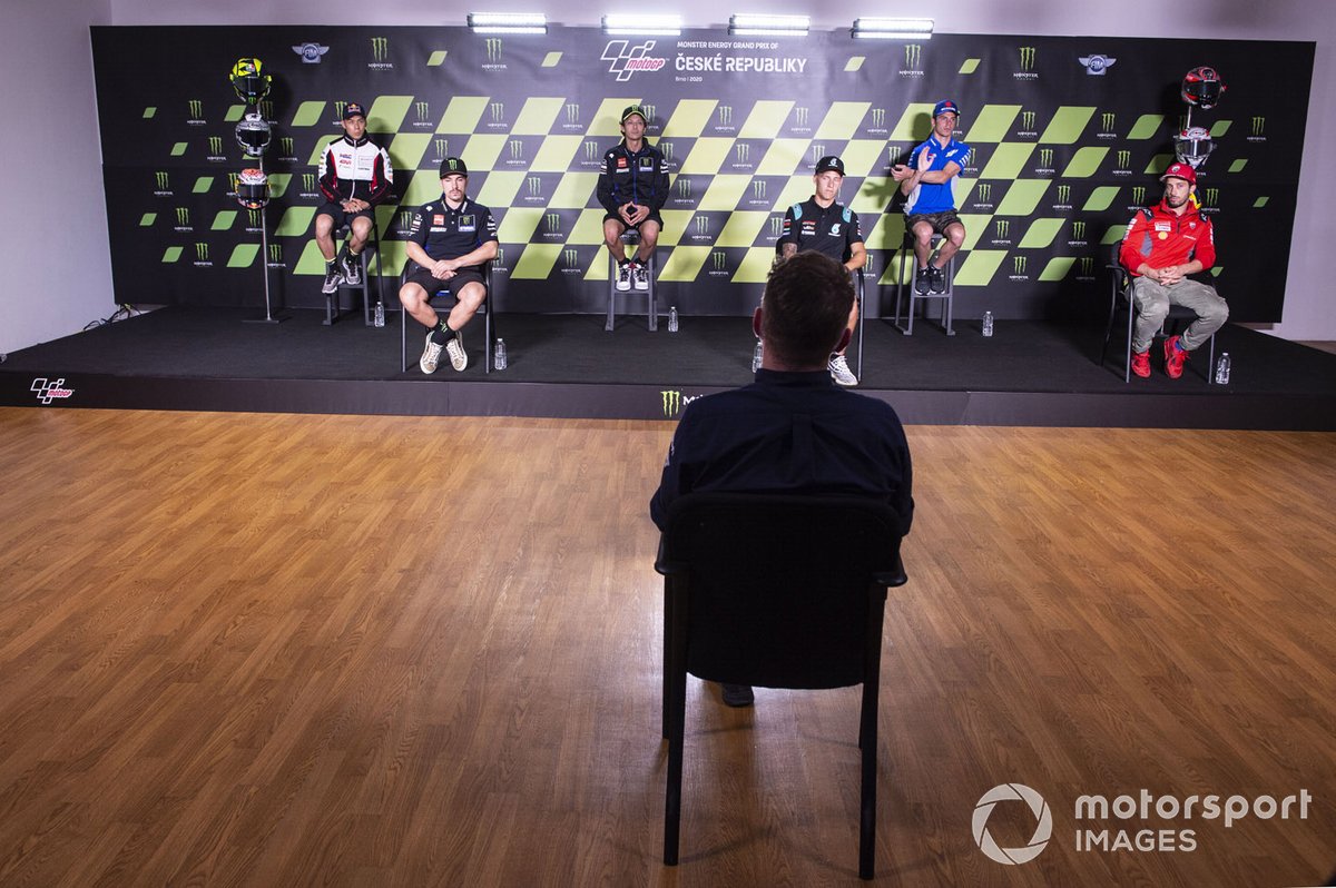 conferencia de prensa Takaaki Nakagami, Team LCR Honda, Maverick Viñales, Yamaha Factory Racing, Valentino Rossi, Yamaha Factory Racing, Fabio Quartararo, Petronas Yamaha SRT, Joan Mir, Team Suzuki MotoGP, Andrea Dovizioso, Ducati Team