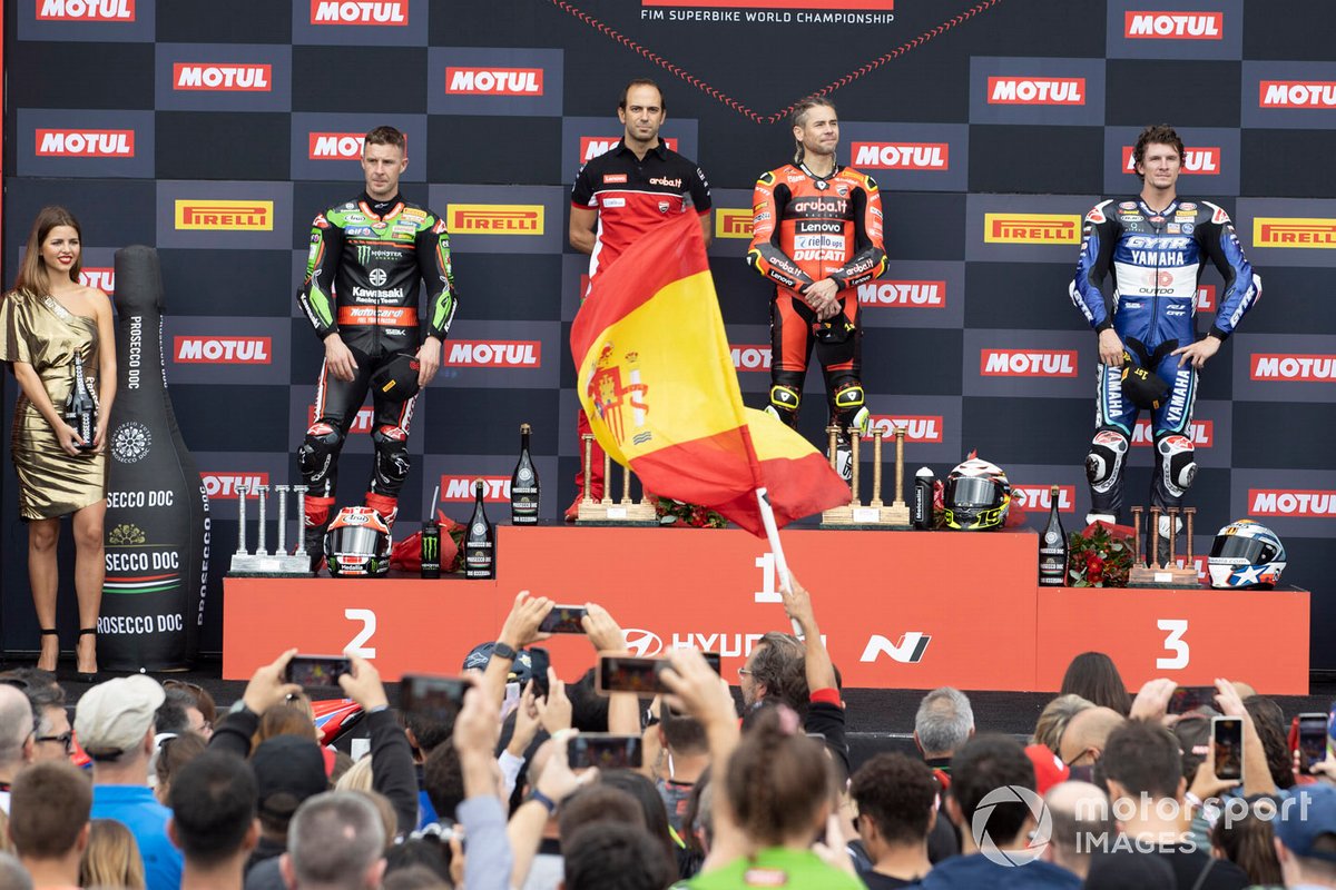 Jonathan Rea, Kawasaki Racing Team WSBK, Alvaro Bautista, Aruba.it Racing Ducati, Garrett Gerloff, GRT Yamaha WorldSBK