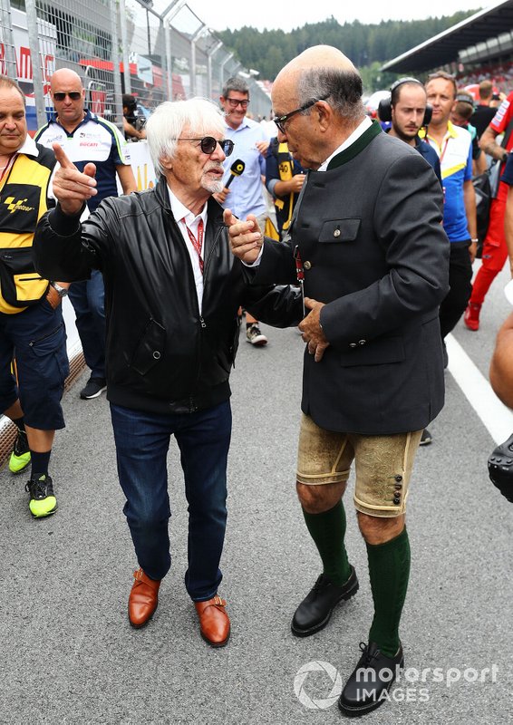 Bernie Ecclestone met Carmelo Carmelo Ezpeleta, CEO Dorna Sports