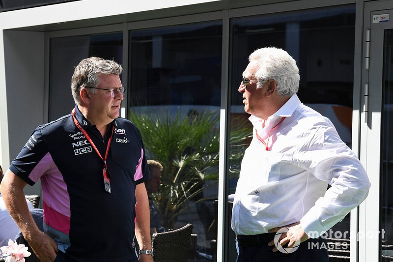 Otmar Szafnauer, Team Principal e CEO, Racing Point, e Lawrence Stroll