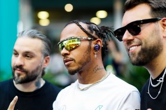 Lewis Hamilton, Mercedes AMG F1 poses for a photograph with Swedish House Mafia, DJs