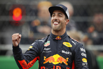Daniel Ricciardo, Red Bull Racing, fête sa pole position