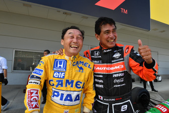 Satoru Nakajima and Aguri Suzuki at Legends F1 30th Anniversary Lap Demonstration