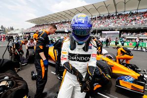 Fernando Alonso, McLaren, on the grid