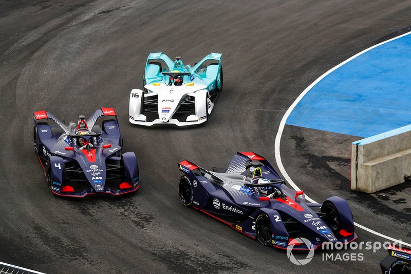 Sam Bird, Envision Virgin Racing, Audi e-tron FE05 Robin Frijns, Envision Virgin Racing, Audi e-tron FE05, Oliver Turvey, NIO Formula E Team, NIO Sport 004