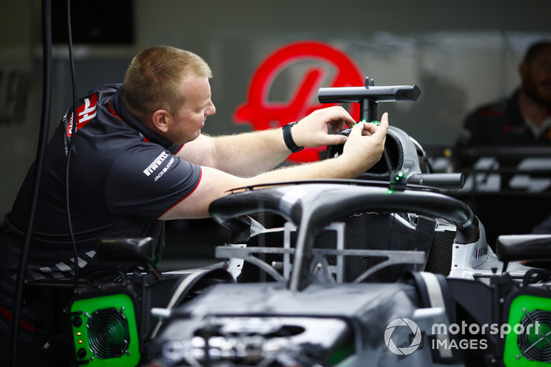 A Haas team member at work