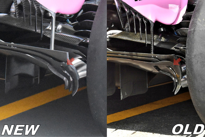 Force India VJM11 diffuser comparison