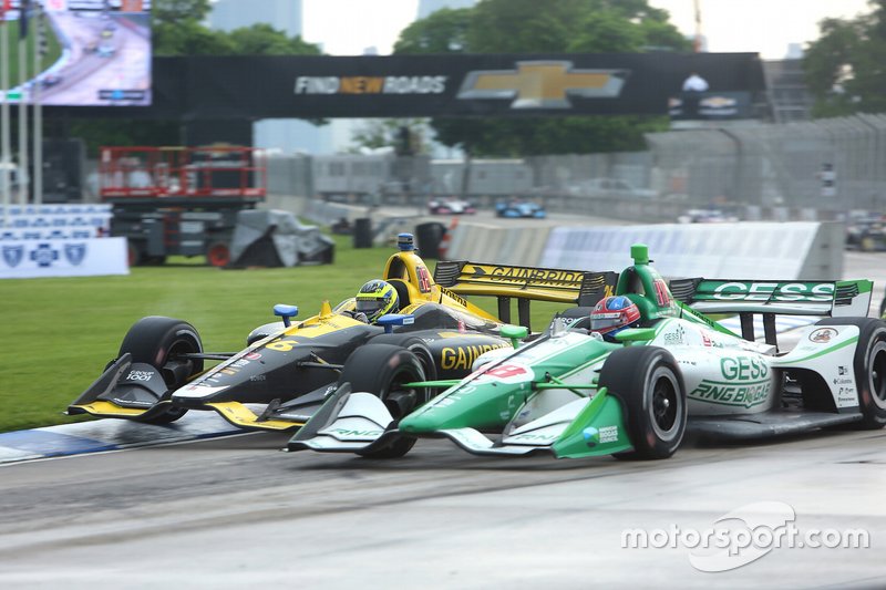 Zach Veach, Andretti Autosport Honda; Colton Herta, Harding Steinbrenner Racing Honda