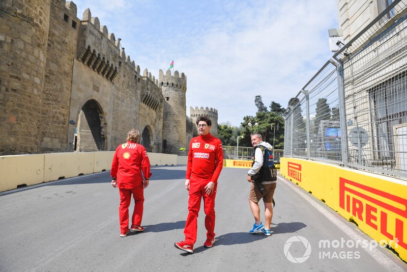 Mattia Binotto, Team Principal Ferrari cammina in pista