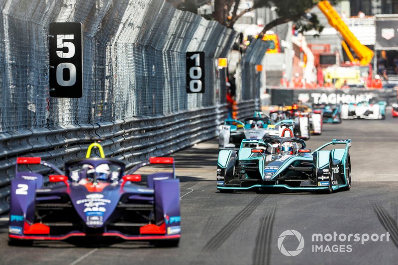 Sam Bird, Envision Virgin Racing, Audi e-tron FE05 Mitch Evans, Panasonic Jaguar Racing, Jaguar I-Type 3