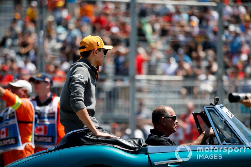 Lando Norris, McLaren, in the drivers parade