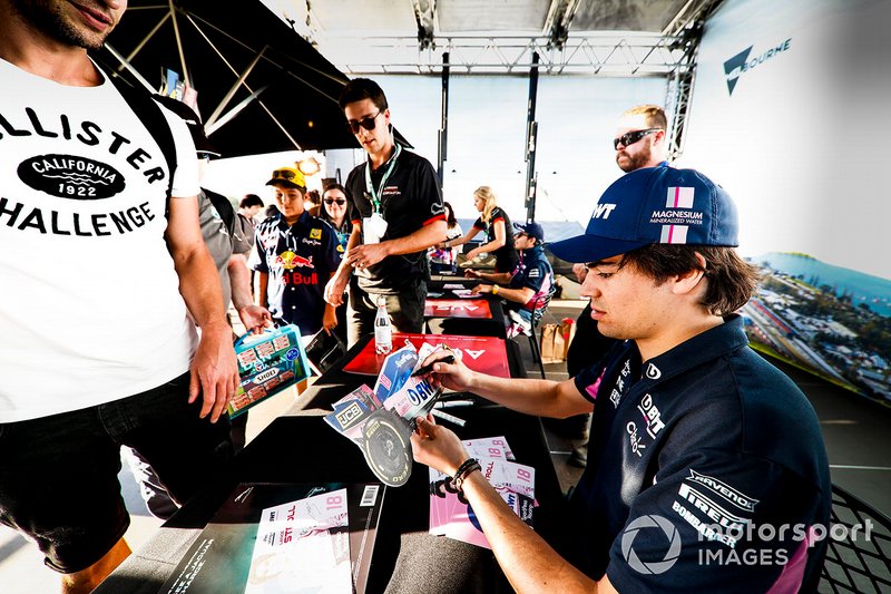 Lance Stroll, Racing Point signs an autograph for a fan
