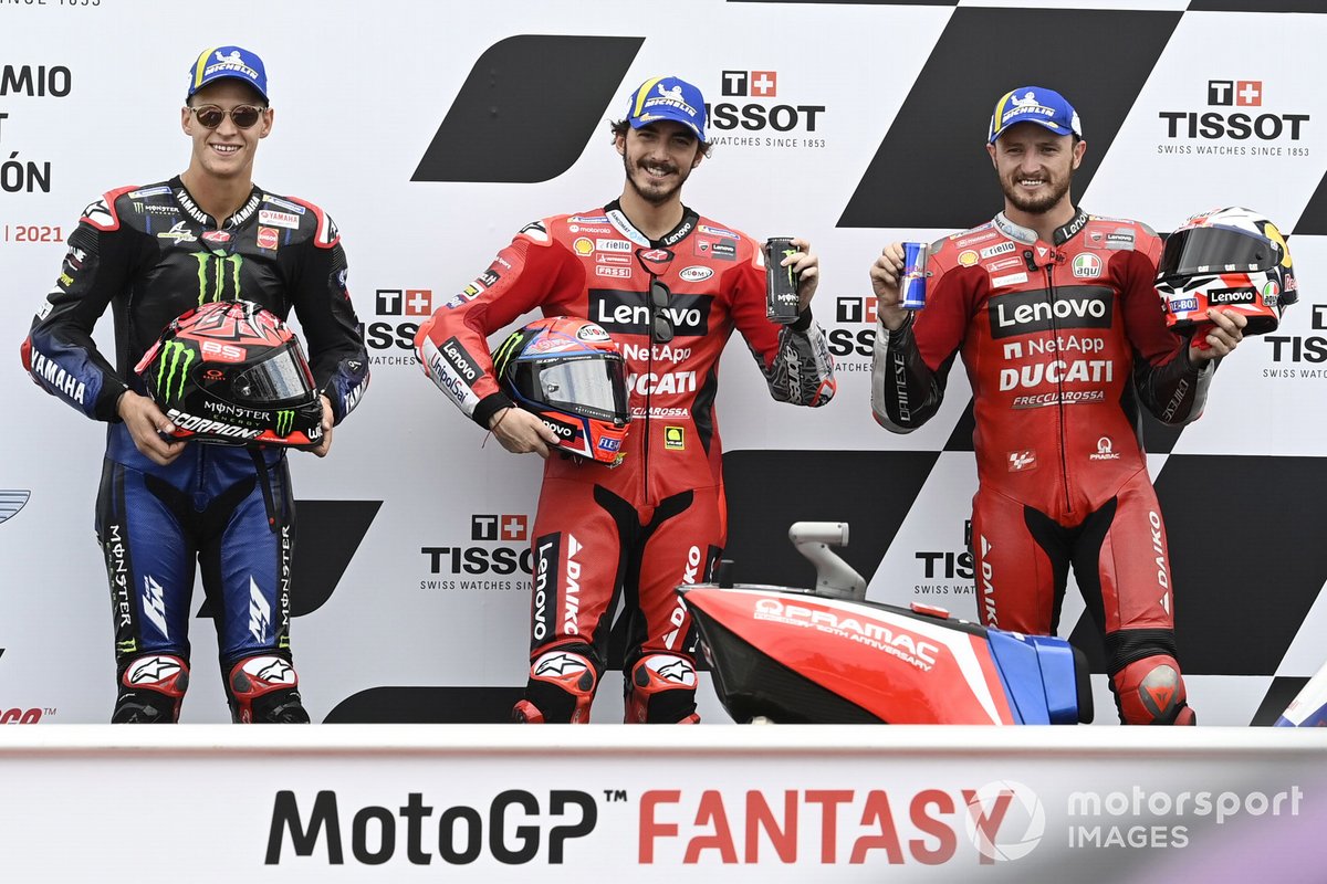 Francesco Bagnaia, Ducati Team, Jack Miller, Ducati Team, Fabio Quartararo, Yamaha Factory Racing