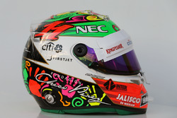 Le casque de Sergio Perez, Sahara Force India F1