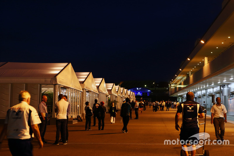 The paddock at night