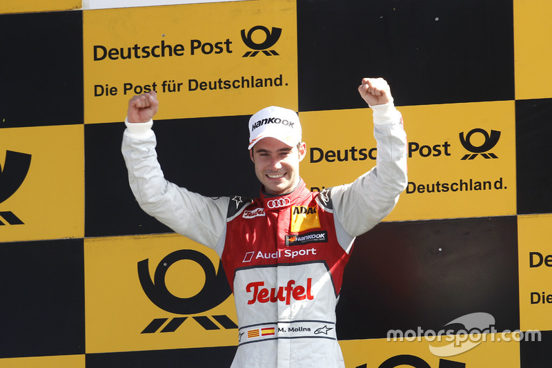 Podio: ganador de la carrera Miguel Molina, Audi Sport Team Abt Sportsline, Audi RS 5 DTM