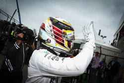 Lewis Hamilton, Mercedes AMG F1 celebrates his pole position in parc ferme